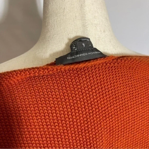 French Connection • Babysoft Slash Neck Boatneck Pullover Sweater Orange L - Picture 6 of 9